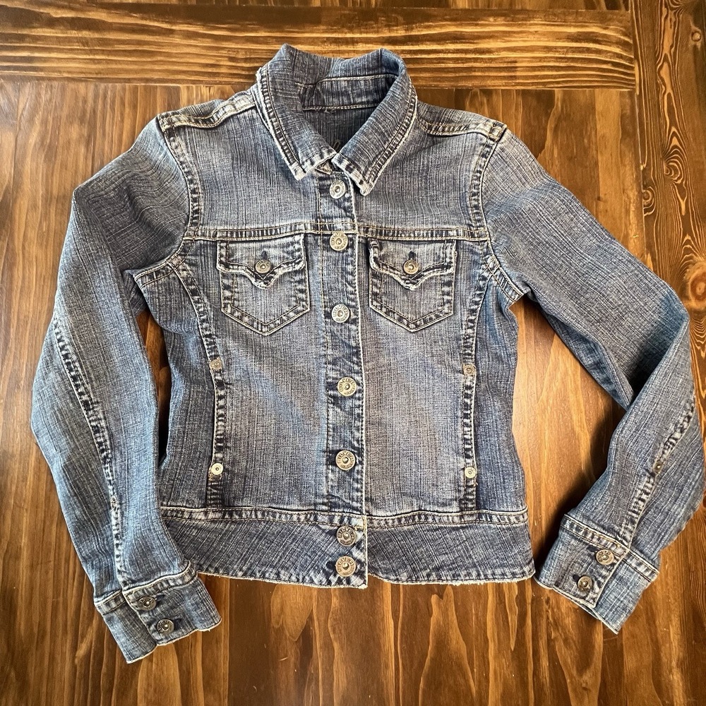 Silver Jeans Denim Jacket‎ Fitted Y2K Western Style Medium Wash Size Small S